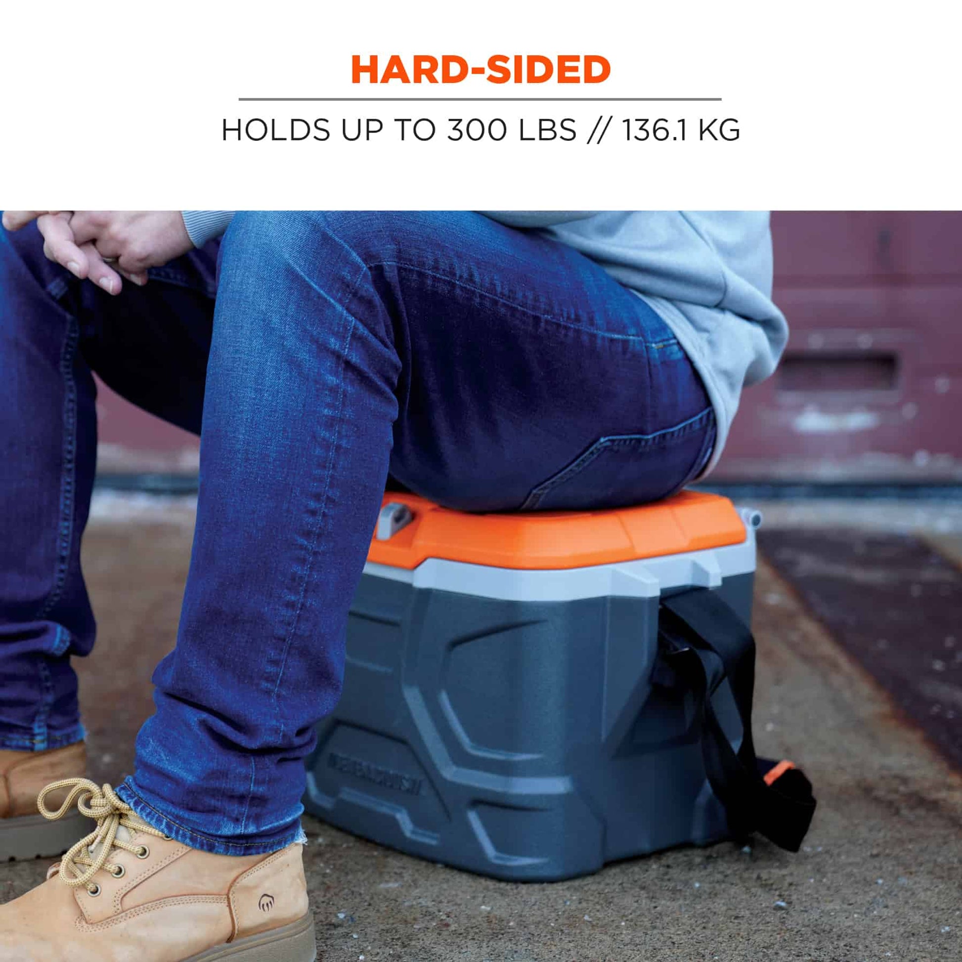 Ergodyne Chill-Its 5170 Industrial Hard Sided Cooler - 17 Quart - Orange and Gray - Pallet of 30