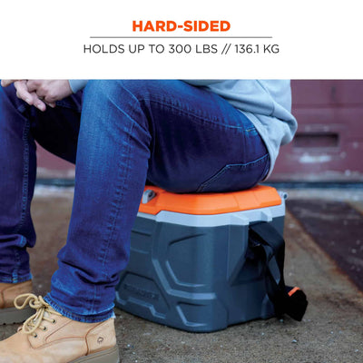 Ergodyne Chill-Its 5170 Industrial Hard Sided Cooler - 17 Quart - Orange and Gray - Pallet of 30