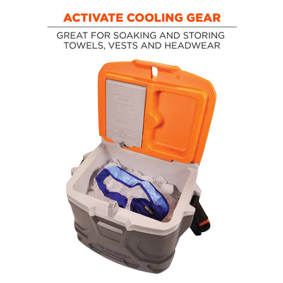 Ergodyne Chill-Its 5170 Industrial Hard Sided Cooler - 17 Quart - Orange and Gray - Pallet of 30