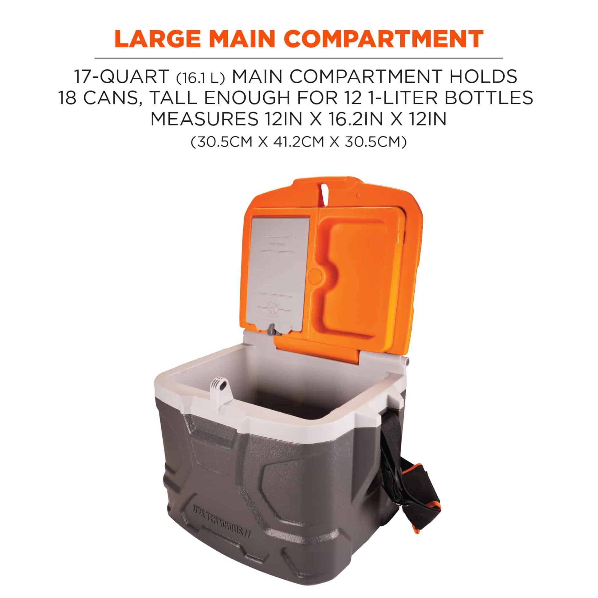 Ergodyne Chill-Its 5170 Industrial Hard Sided Cooler - 17 Quart - Orange and Gray - Pallet of 30