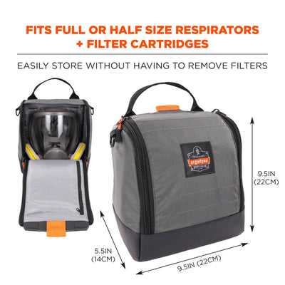 Ergodyne Arsenal 5185 Half and Full Face Respirator Bag - Zipper + Magnetic Closure
