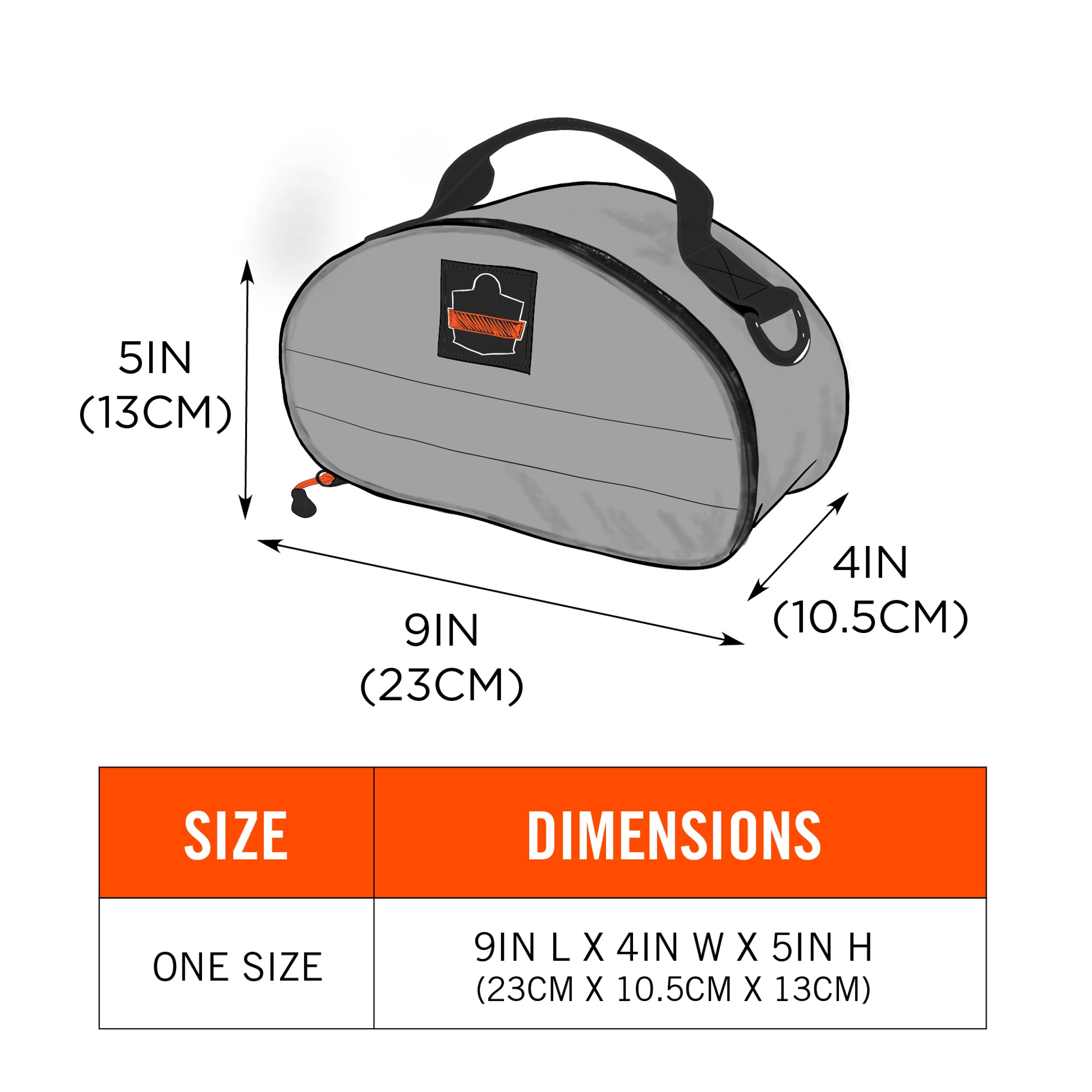 Ergodyne Arsenal 5187 Half Face Respirator Bag - Zipper Closure, Clamshell Design, Belt Loop