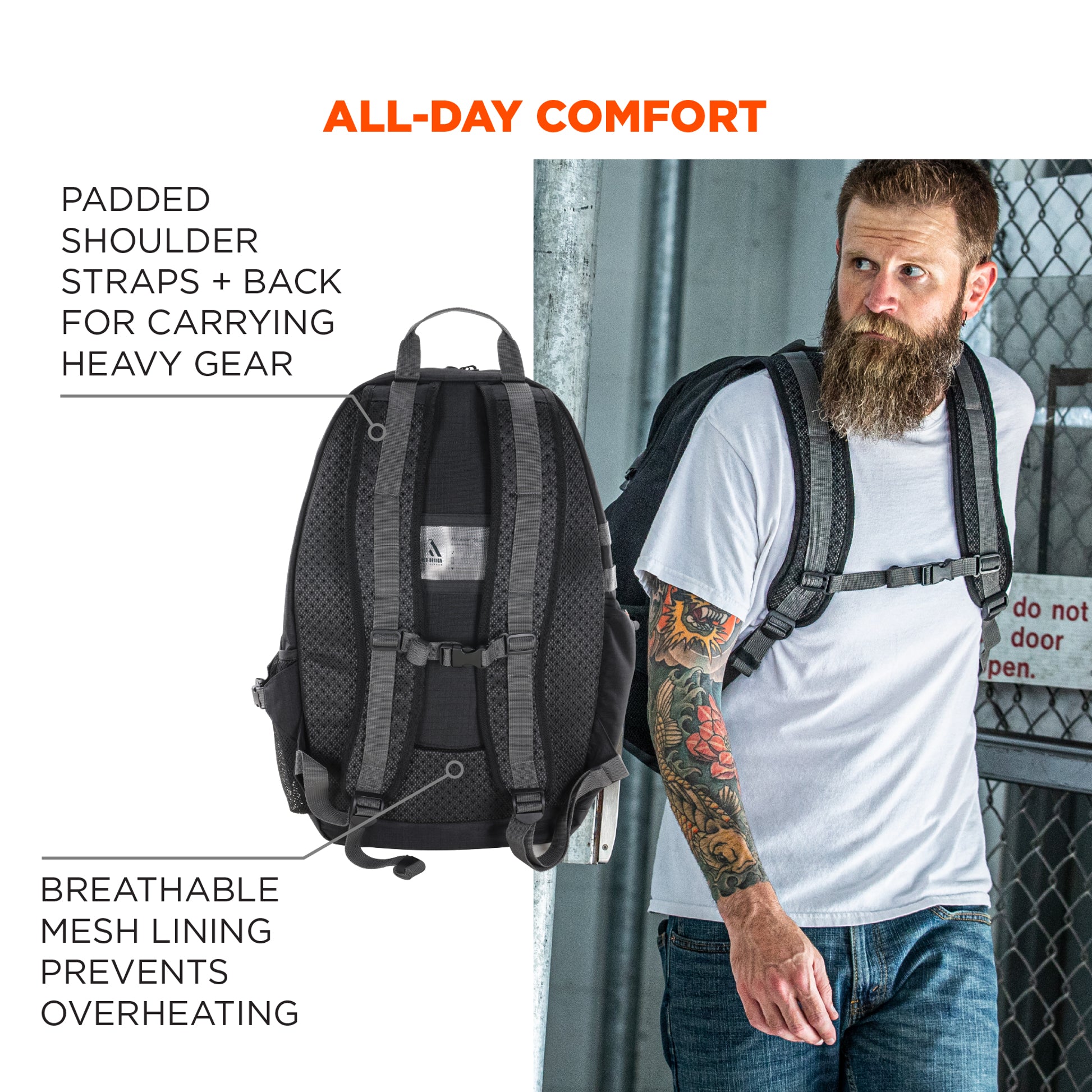 Ergodyne Arsenal 5188 Work Gear Jobsite Backpack - Hard Hat Storage
