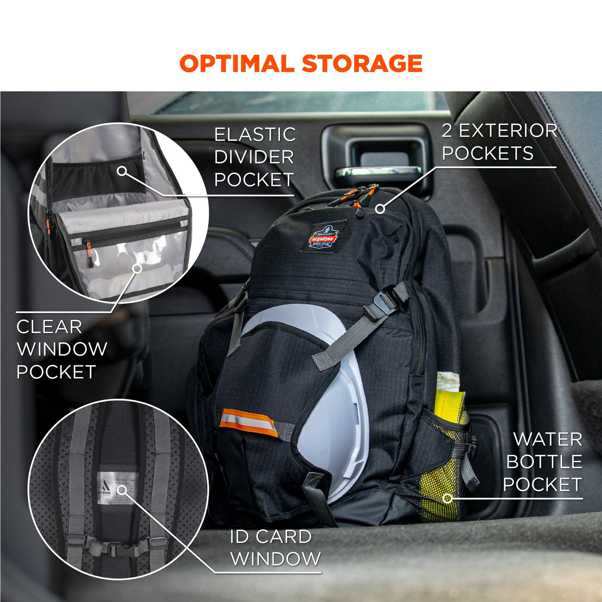 Ergodyne Arsenal 5188 Work Gear Jobsite Backpack - Hard Hat Storage