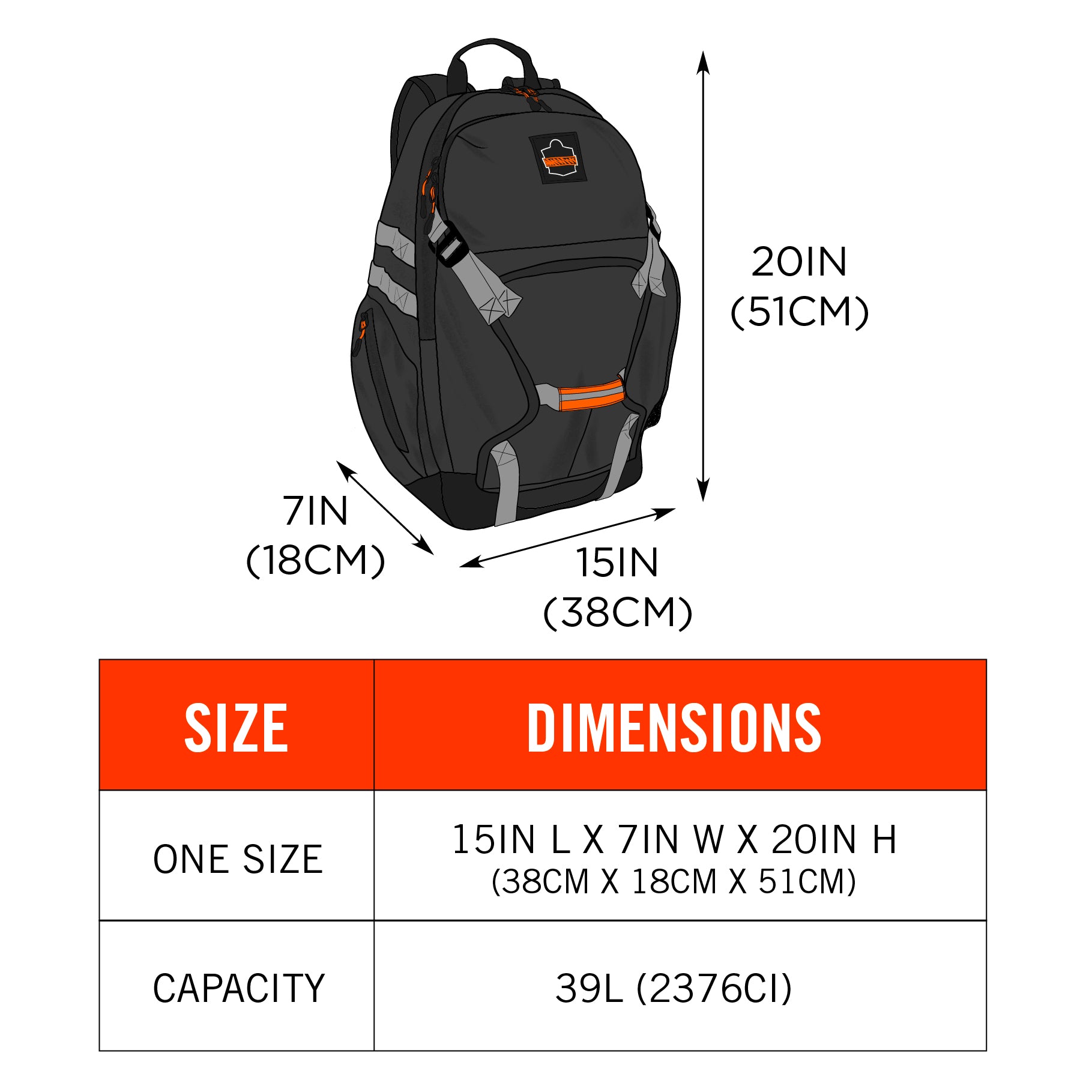 Ergodyne Arsenal 5188 Work Gear Jobsite Backpack - Hard Hat