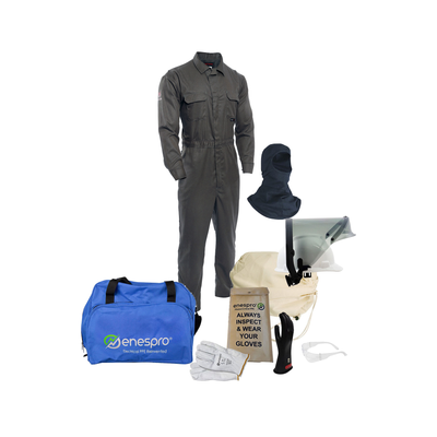 Enespro TECGEN FR 8 cal Coverall Arc Flash Kit with Balaclava- No Gloves - KIT2TC8 PVB NG