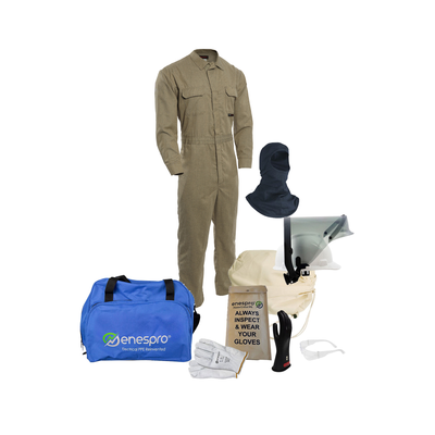 Enespro TECGEN FR 8 cal Coverall Arc Flash Kit with Balaclava- No Gloves - KIT2TC8 PVB NG