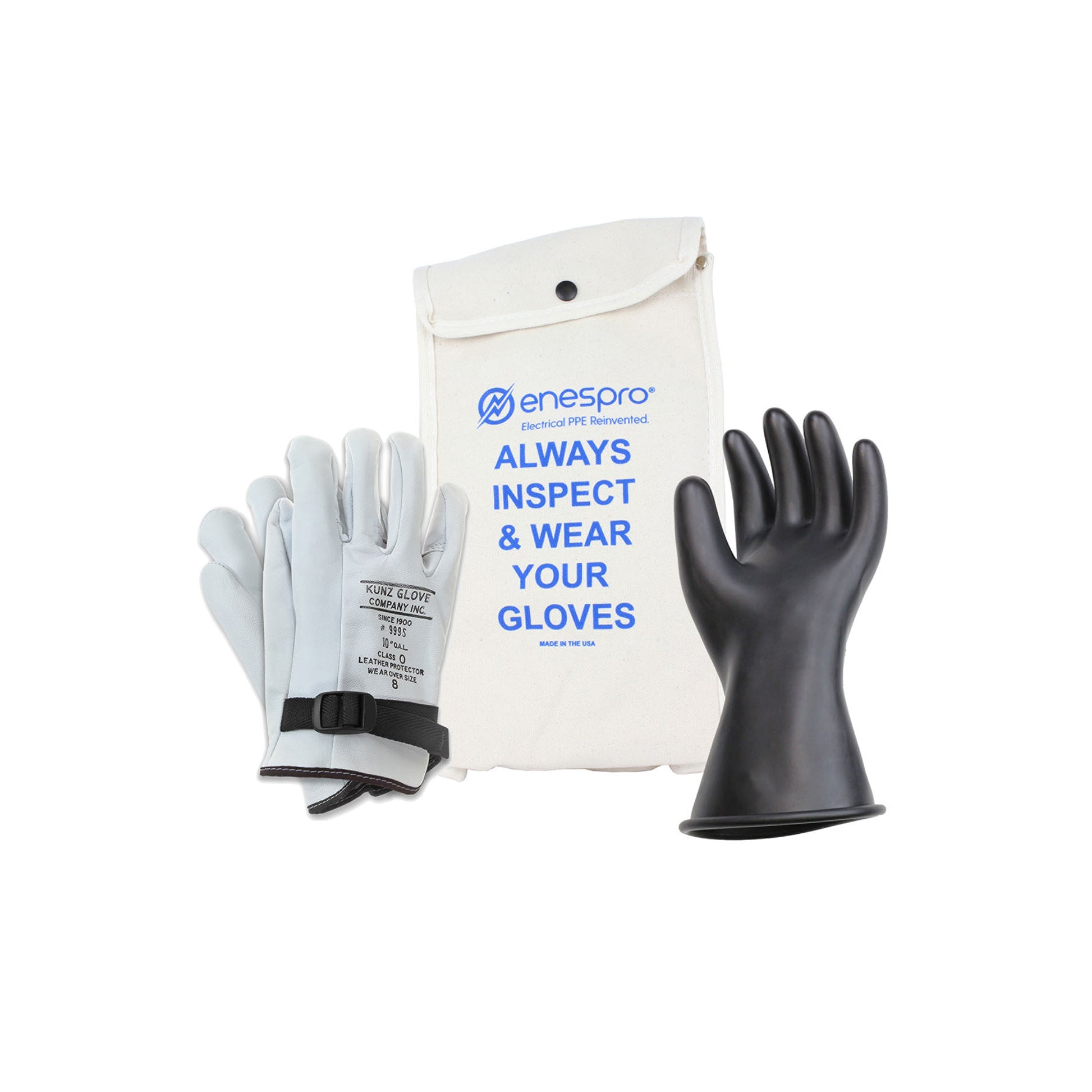 Enespro Made in USA Class 0 Rubber Voltage 11" Glove Kit - KITGC0 -USA