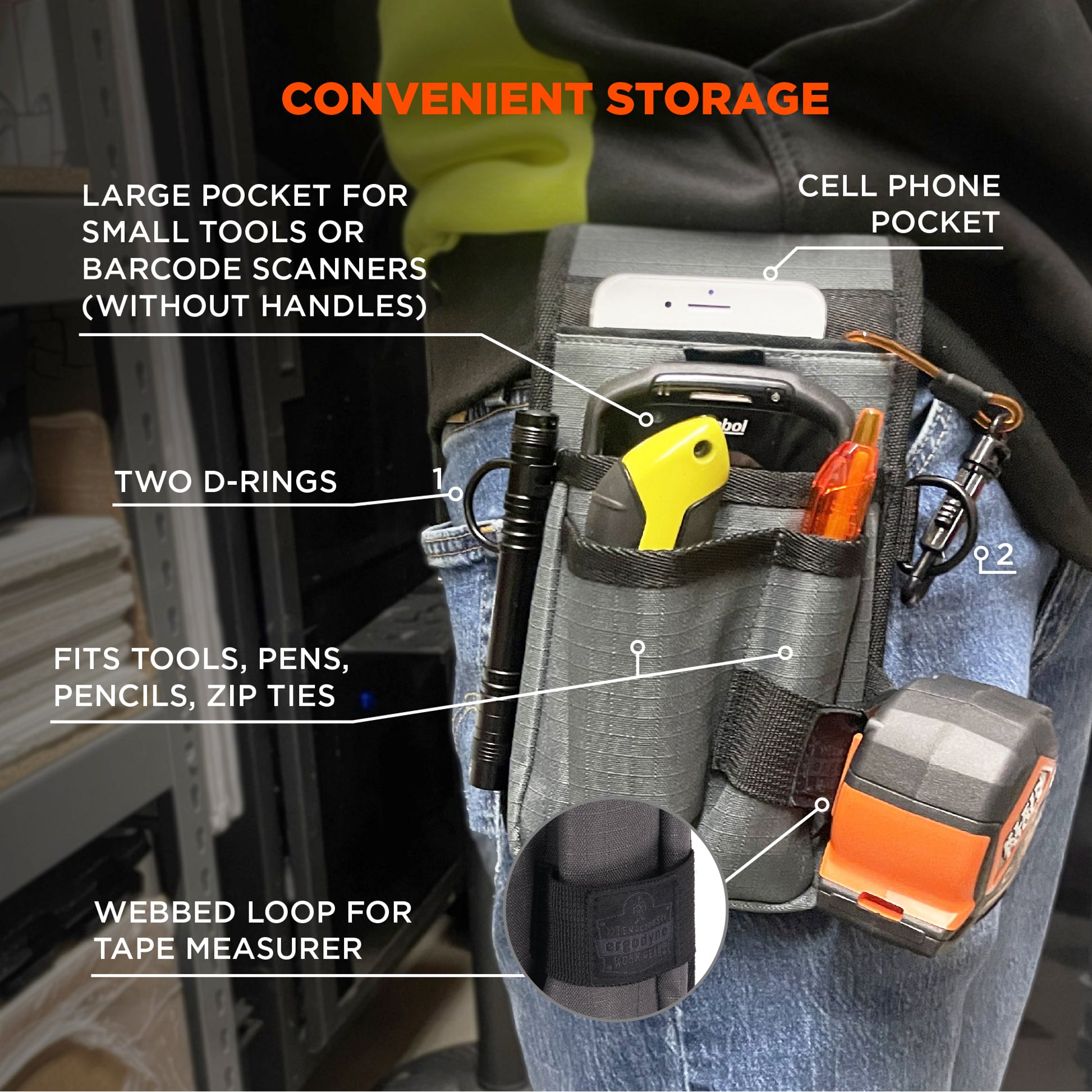 Ergodyne Arsenal 5568 Tool Pouch with Device Holster - Belt Loop