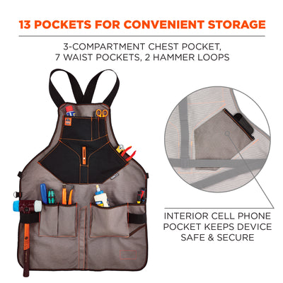 Ergodyne Arsenal 5705 Canvas Tool Apron - Extended Length