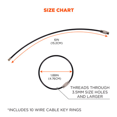Ergodyne Arsenal 5719 Wire Cable Key Ring (10-Pack)
