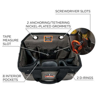 Ergodyne Arsenal 5846 Bucket Truck Tool Bag with Locking Aerial Bucket Hooks Kit - S