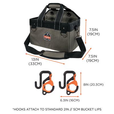 Ergodyne Arsenal 5846 Bucket Truck Tool Bag with Locking Aerial Bucket Hooks Kit - S