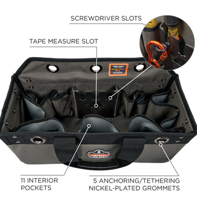 Ergodyne Arsenal 5846 Bucket Truck Tool Bag with Locking Aerial Bucket Hooks Kit - L