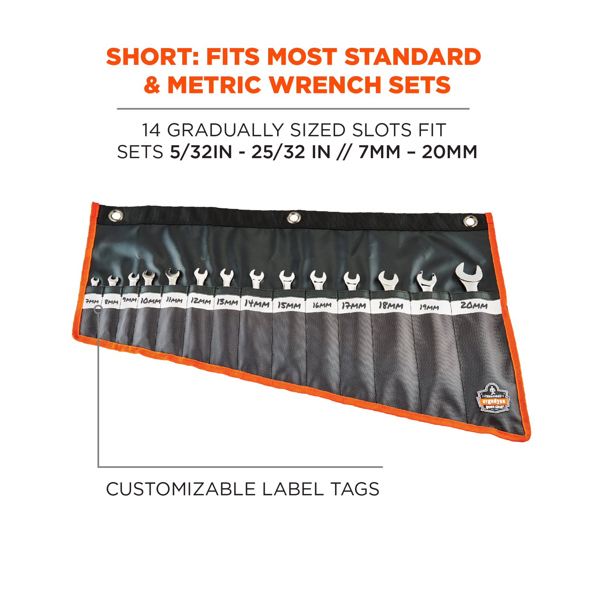 Ergodyne Arsenal 5873 Wrench Organizer Roll Up - Custom Labels - Short