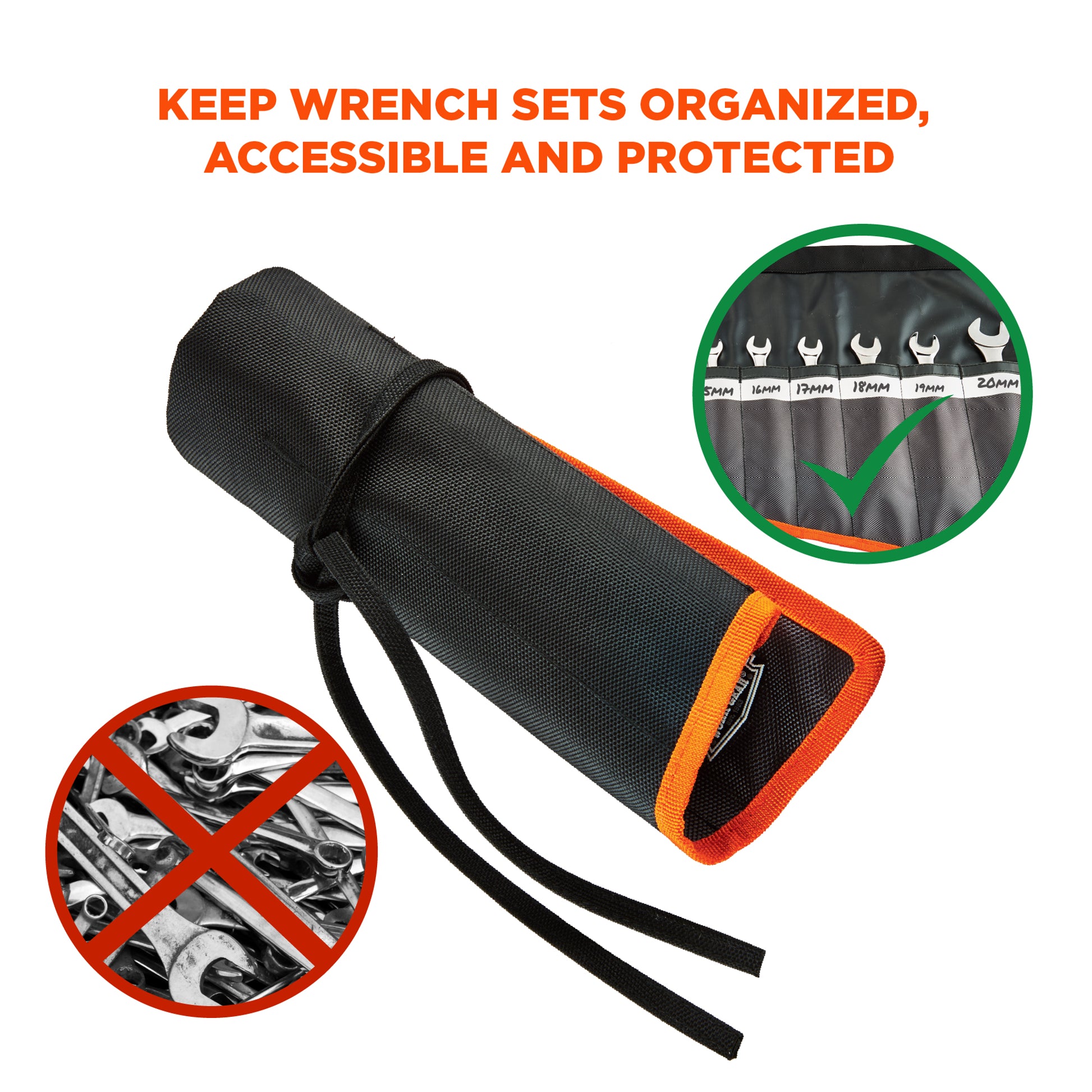 Ergodyne Arsenal 5873 Wrench Organizer Roll Up - Custom Labels - Short