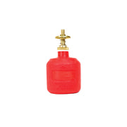 Justrite Dispensing Can - Nonmetallic - With Brass Dispenser Valves - 8 Ounce - Polyethylene - Red - 14004