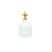 Justrite Dispensing Can - Nonmetallic - With Brass Dispenser Valves - 8 Ounce - Translucent Polyethylene - White - 14005