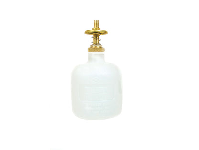 Justrite Dispensing Can - Nonmetallic - With Brass Dispenser Valves - 8 Ounce - Translucent Polyethylene - White - 14005
