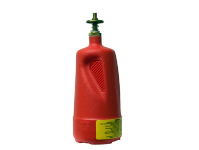 Justrite Dispensing Can - Nonmetallic - With Brass Dispenser Valves - 1 Quart - Polyethylene - Red - 14010