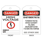 DANGER HIGH VOLTAGE ELECTRIC PICTO TAGS - BACK 2 - DANGER HIGH VOLTAGE ELECTRIC PICTO TAGS - BACK 2, 6.125X3, Rigid Vinyl