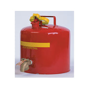 Eagle Type I Faucet Steel Safety Can with Brass Faucet - 5 Gallon - Flame Arrester - Red - 1417
