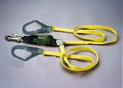 Miller 6 ft. Double Leg Lanyard w/1 Locking Snap Hook and 2 Locking Rebar Hooks- 8798R-Z7/6FTYL