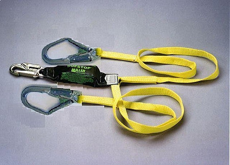 Miller 6 ft. Double Leg Lanyard w/1 Locking Snap Hook and 2 Locking Rebar Hooks- 8798R-Z7/6FTYL