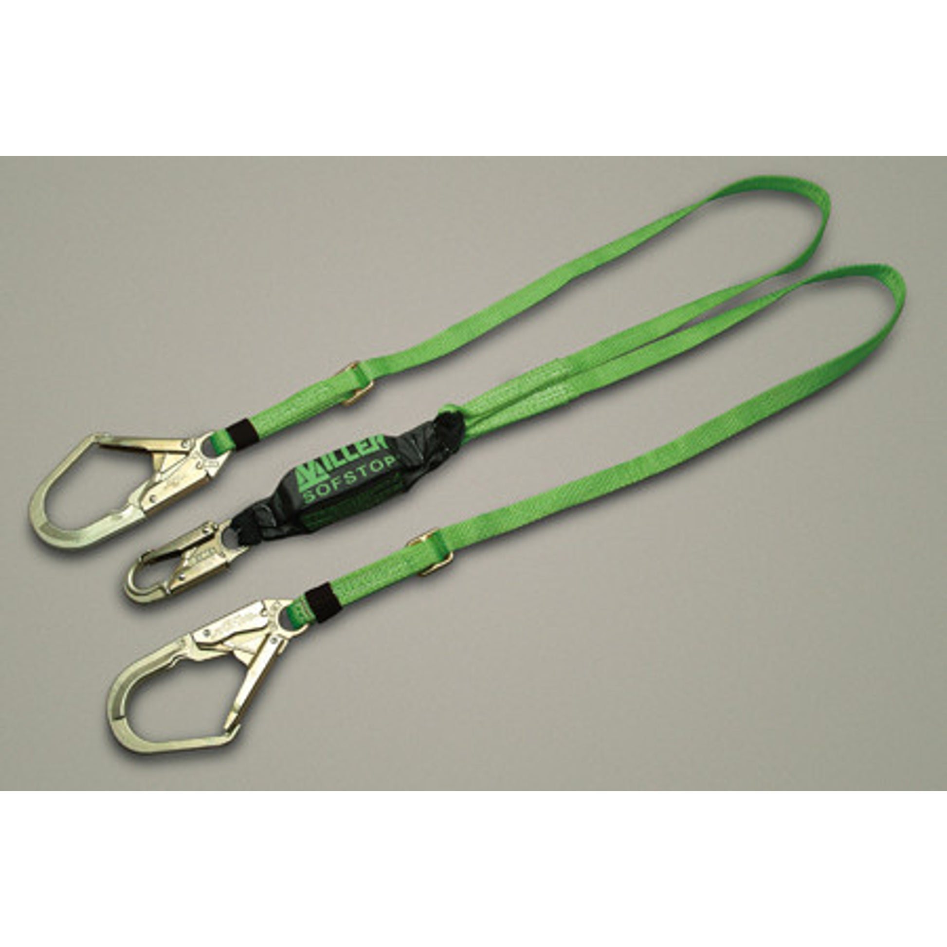 Miller Adjustable 6-ft Double Leg Lanyard w/ 2 Locking Rebar Hooks Lanyard w/SofStop -8878-6R/6FTYL