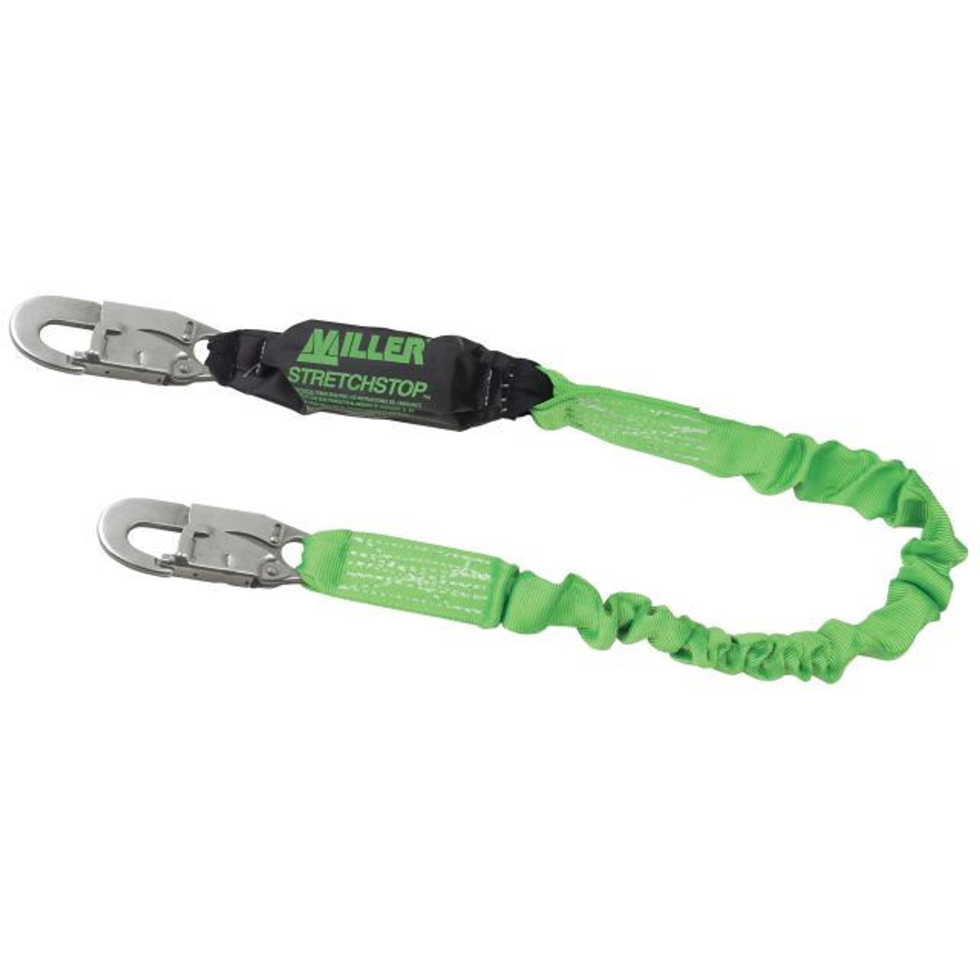 Miller 6-ft StretchStop Lanyard w/SofStop Shock Absorber - 2 Locking Snap Hooks- 913SS-Z7/6FTGN