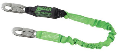 Miller 6-ft StretchStop Lanyard w/SofStop Shock Absorber - 2 Locking Snap Hooks- 913SS-Z7/6FTGN