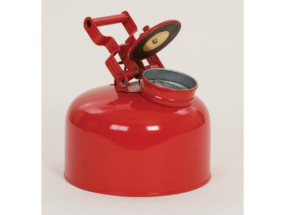 Justrite Disposal Can Safety Can - Galvanized Steel - 2.5 Gallon - Flame Arrester - Red - 1423