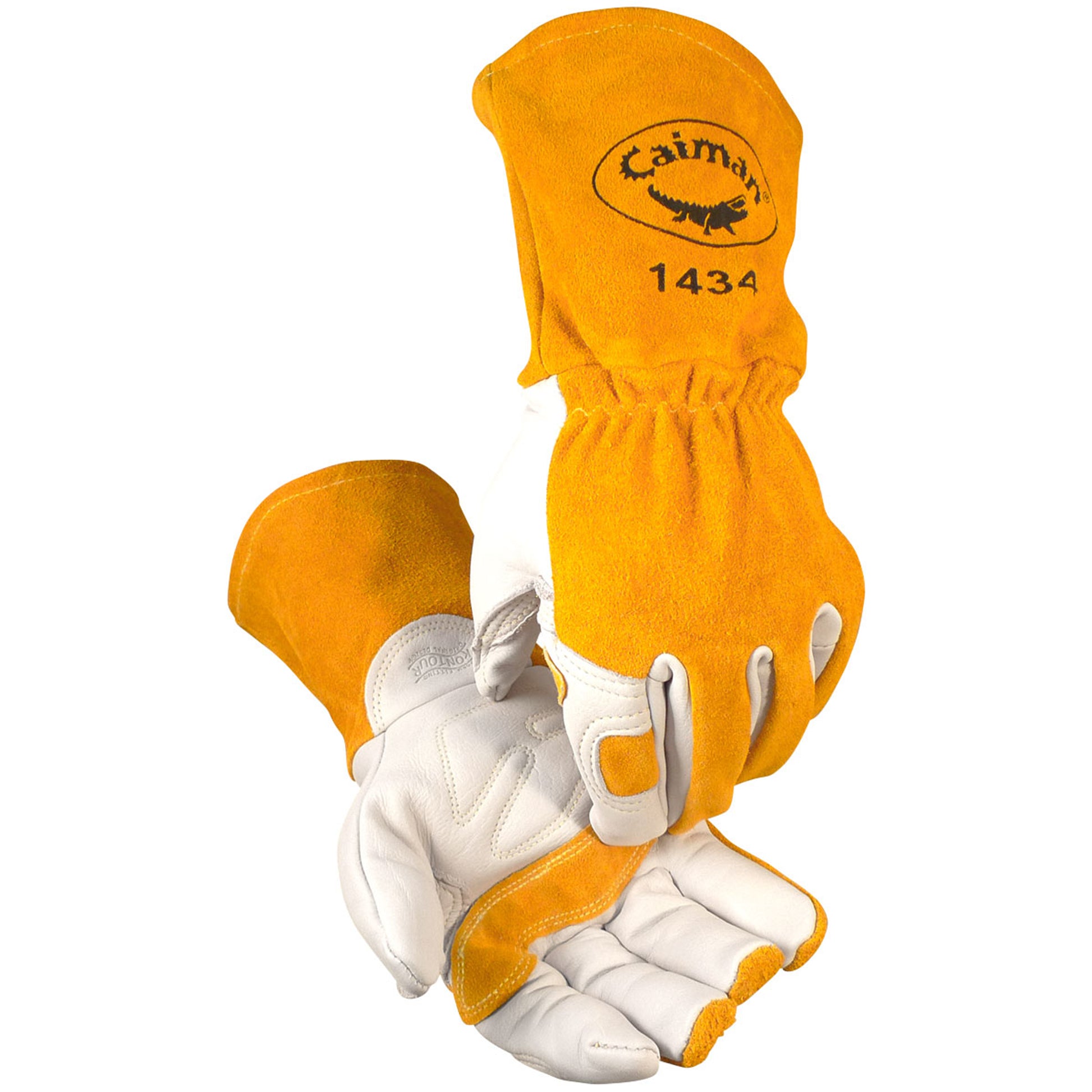 Caiman Premium Cow Grain MIG/Stick Welder's Glove w/Light Cotton/Fleece Insulation - Gold - 6/PR - 1434
