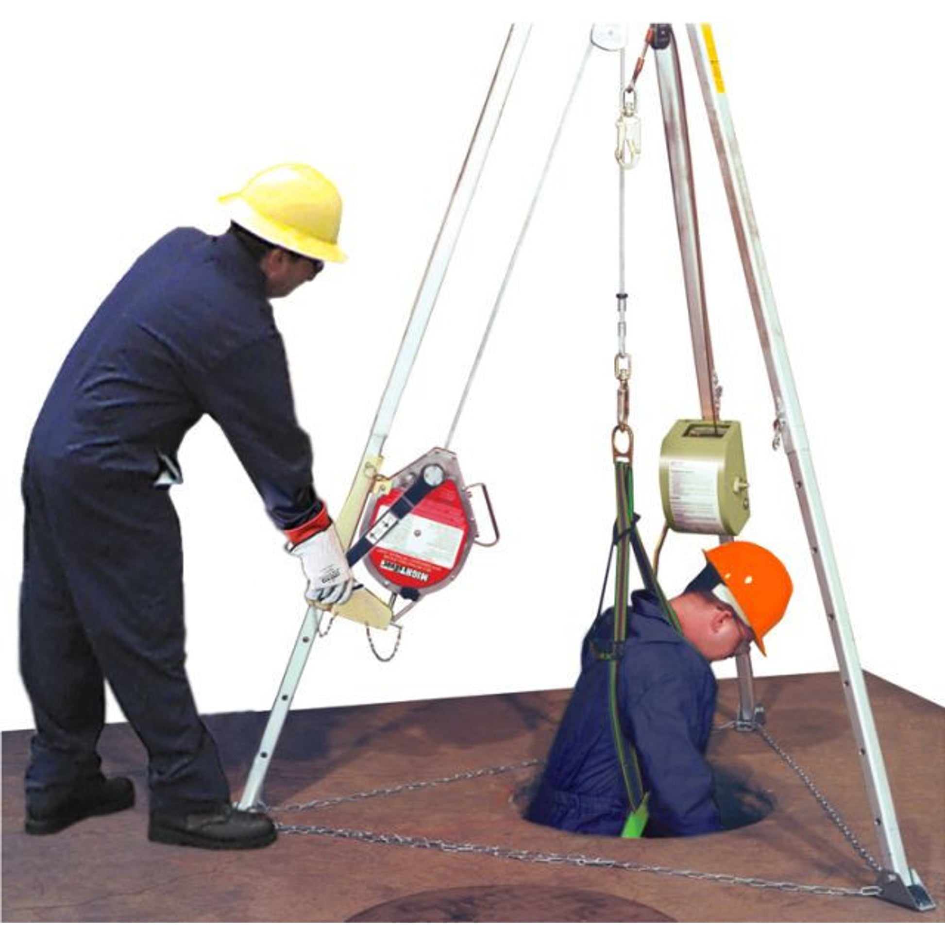 Miller Complete Confined Space Entry and Rescue Systems w/7 ft. Tripod - 50ft-130ft