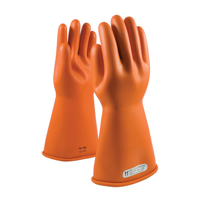 NOVAX Insulating Gloves Class 1 Rubber Glove w/Straight Cuff - 14" - Orange - 1/PR - 147-1-14