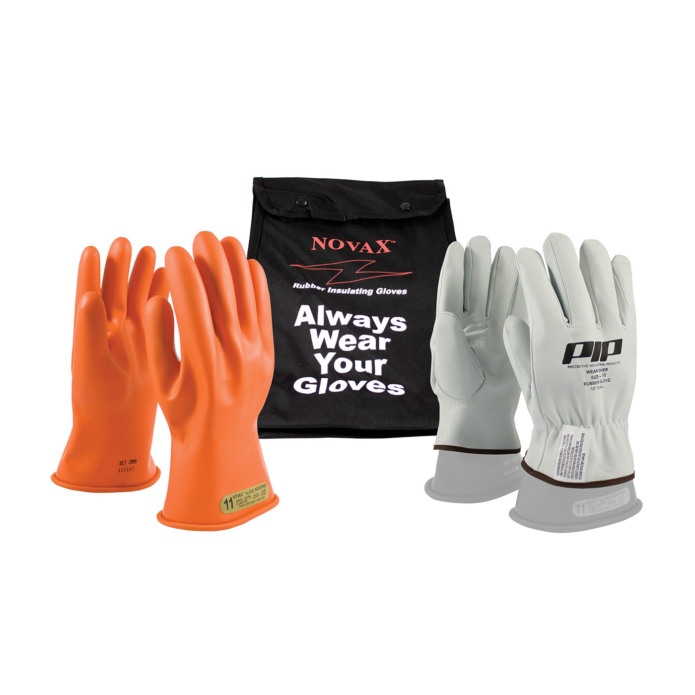 NOVAX Insulating Glove Kit Class 00 Electrical Safety - Orange - 1/EA - 147-SK-00