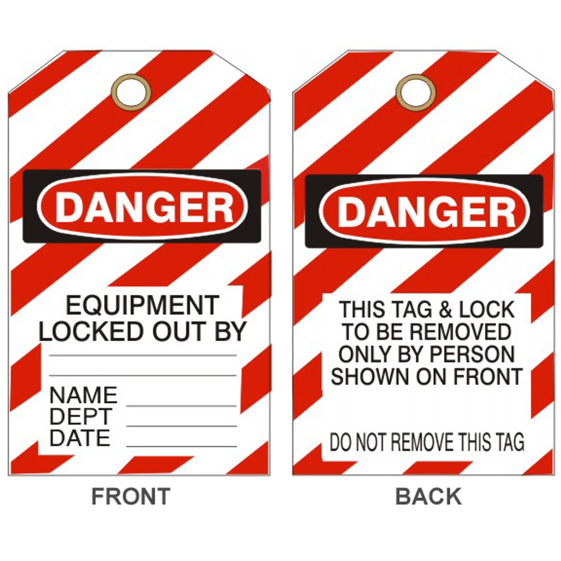 DANGER EQUIPMENT LOCKED BY TAGS - DANGER EQUIPMENT LOCKED BY TAGS, 6.125X3, Rigid Vinyl