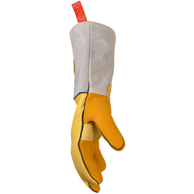 Caiman Elk Skin MIG/Stick Welder's Glove w/an Unlined Palm & FR Wool Lined Back - Gold - 6/PR - 1485