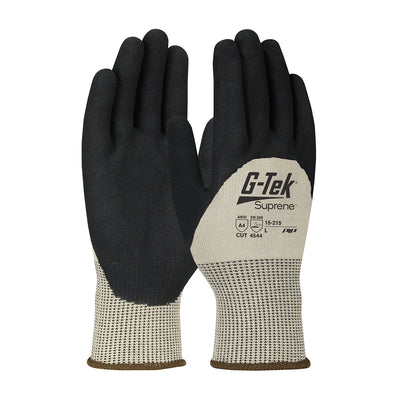 G-Tek Suprene Seamless Knit Blended Glove w/Nitrile Coated MicroSurface Grip on Palm Fingers & Knuckles - Tan - 1/DZ - 15-215