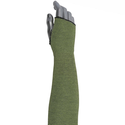 Kut Gard Single-Ply ACP / DuPont Kevlar Pritex Blended Sleeve w/Antimicrobial Fibers Smart-Fit & Thumb Hole - Green - 12/EA - 15-21KVBKTH