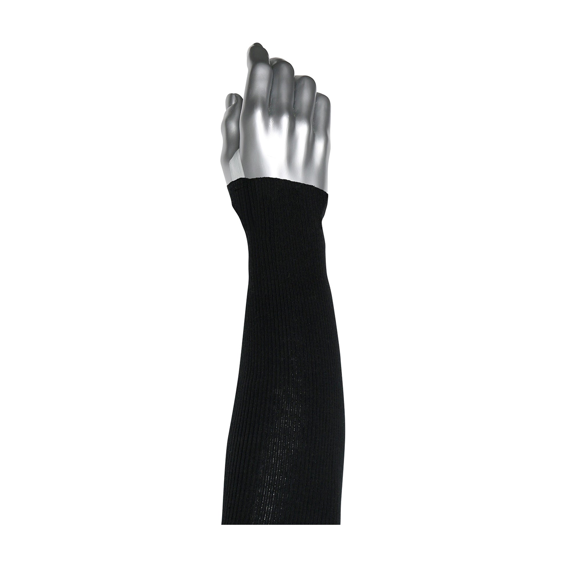 Kut Gard Single-Ply Pritex  Blended Sleeve w/Antimicrobial Fibers Smart-Fit & Elastic Thumb - Black - 144/EA - 15-21PRIBPS-ET