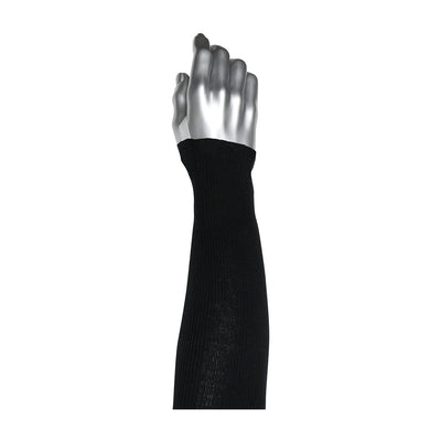 Kut Gard Single-Ply Pritex Blended Sleeve w/Antimicrobial Fibers Smart-Fit & Elastic Thumb - Black - 144/EA - 15-21PRIBPS-ET