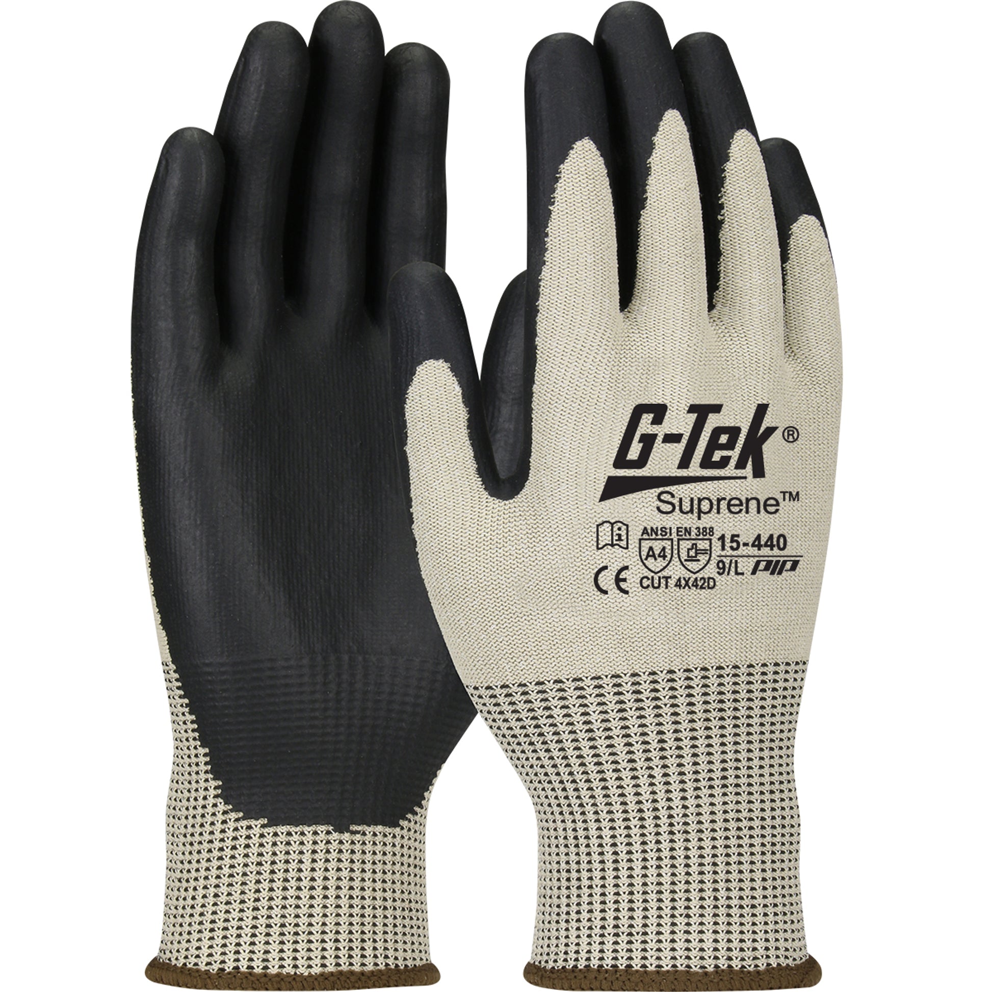 G-Tek Suprene Seamless Knit Blended Glove w/NeoFoam Coated Palm & Fingers - Touchscreen Compatible - Tan - 1/DZ - 15-440