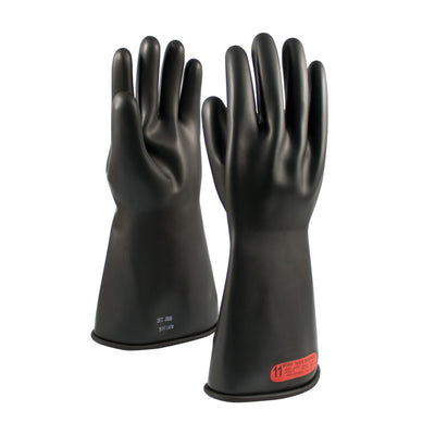 NOVAX Insulating Gloves Class 0 Rubber Glove w/Straight Cuff - 14" - Black - 1/PR - 150-0-14