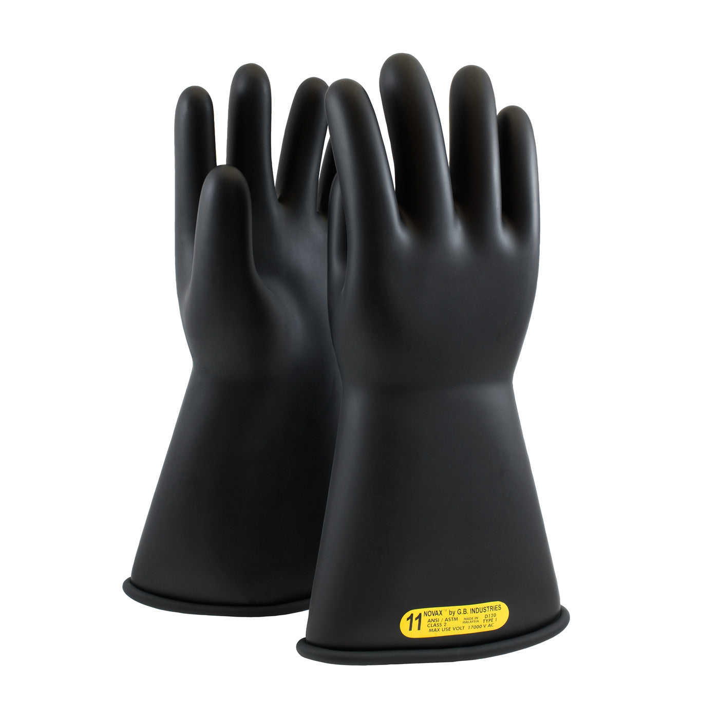 NOVAX Insulating Gloves Class 2 Rubber Glove w/Straight Cuff - 14" - Black - 1/PR - 150-2-14
