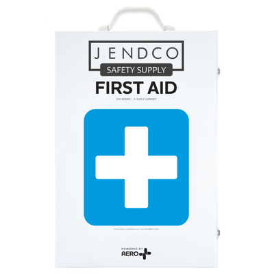 AERO SUREFILL 150 Person 4-Shelf First Aid Kit w/ Jendco Logo - SF150BMT