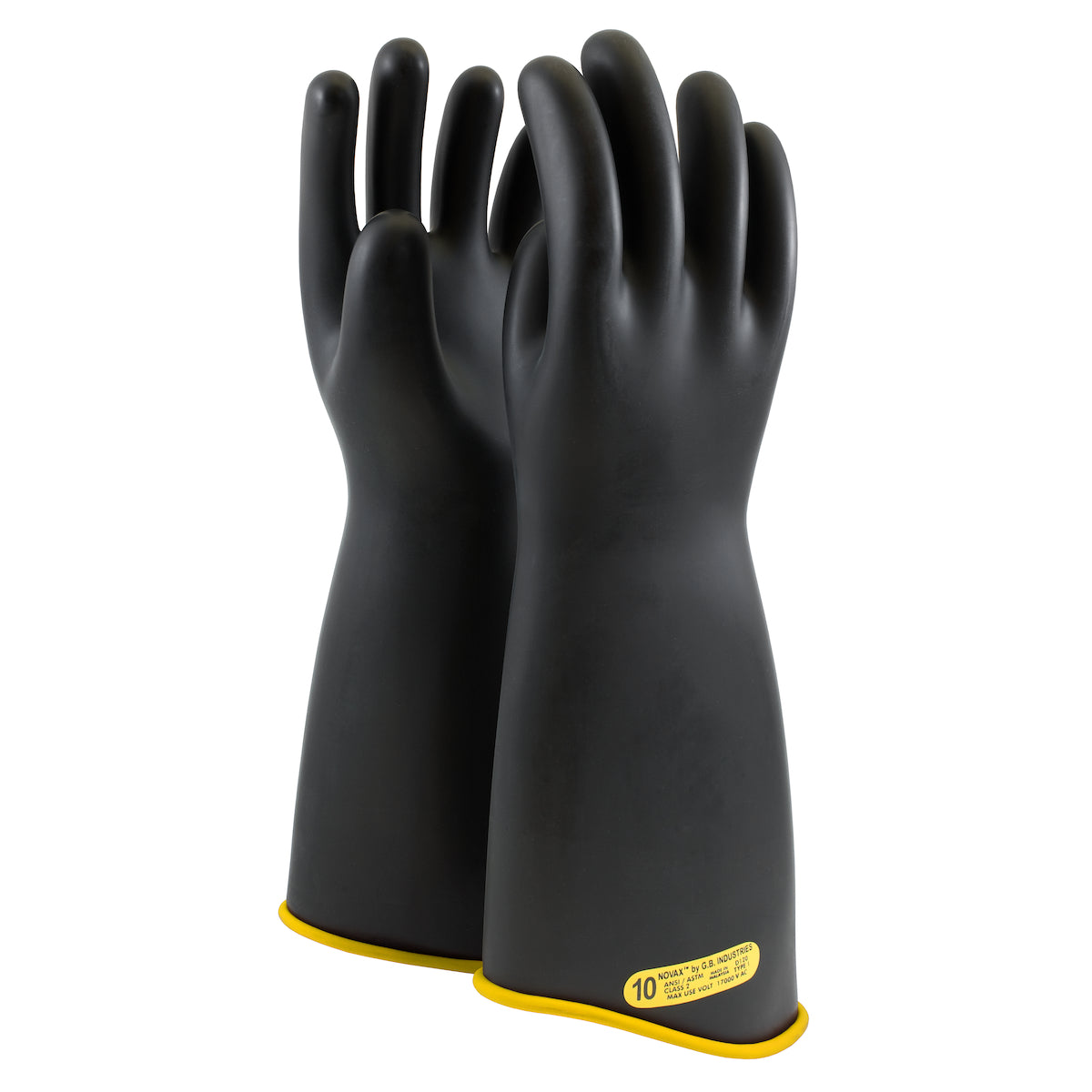 NOVAX Insulating Gloves Class 2 Rubber Glove w/Contour Cuff - 18" - Black - 1/PR - 151-2-18