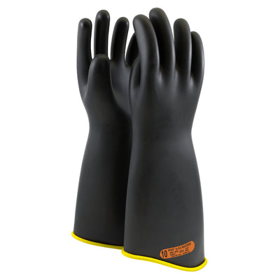 NOVAX Insulating Gloves Class 4 Rubber Glove w/Contour Cuff - 18" - Black - 1/PR - 151-4-18