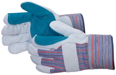 Leather Double Palm Safety Cuff Gloves - 12/Pair