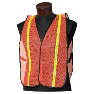 Orange Safety Vest w/ 3/4" Lime Hi-Viz Striping